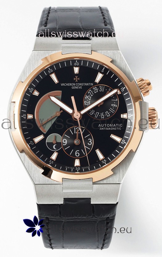 Vacheron Constantin Power Reserve Black Dial Two Tone Black Dial Swiss Replica Watch