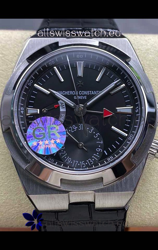 Vacheron Constantin Overseas Dual Time Stainless Steel 1:1 Mirror Swiss Replica Black Dial
