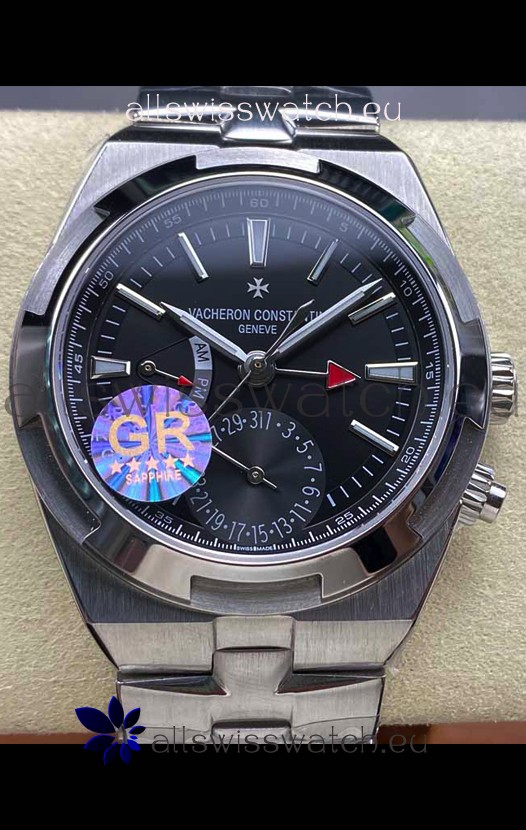 Vacheron Constantin Overseas Dual Time Stainless Steel 1:1 Mirror Swiss Replica Black Dial