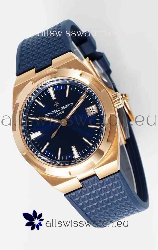 Vacheron Constantin Super Clone Overseas Edition Rose Gold Casing Rubber Strap
