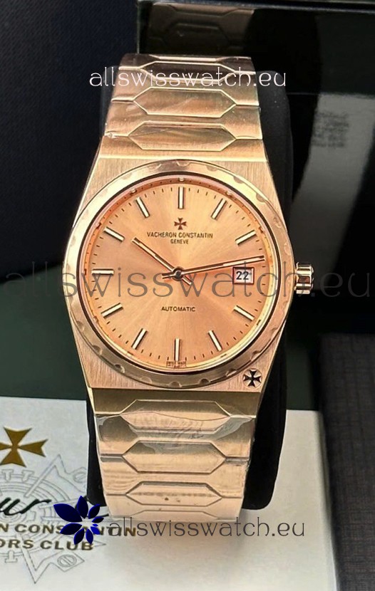 Vacheron Constantin Historiques 222 Super Clone 37MM Rose Gold Watch in Pink Dial 