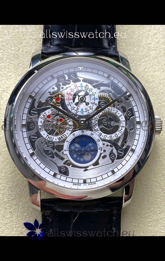 Vacheron Constantin Patrimony Traditionelle Skeleton Perpetual Calendar Swiss Replica Watch 