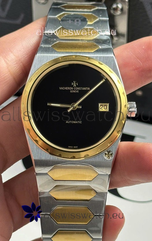 Vacheron Constantin Historiques 222 Super Clone 37MM Two Tone Casing Watch in Black Dial 
