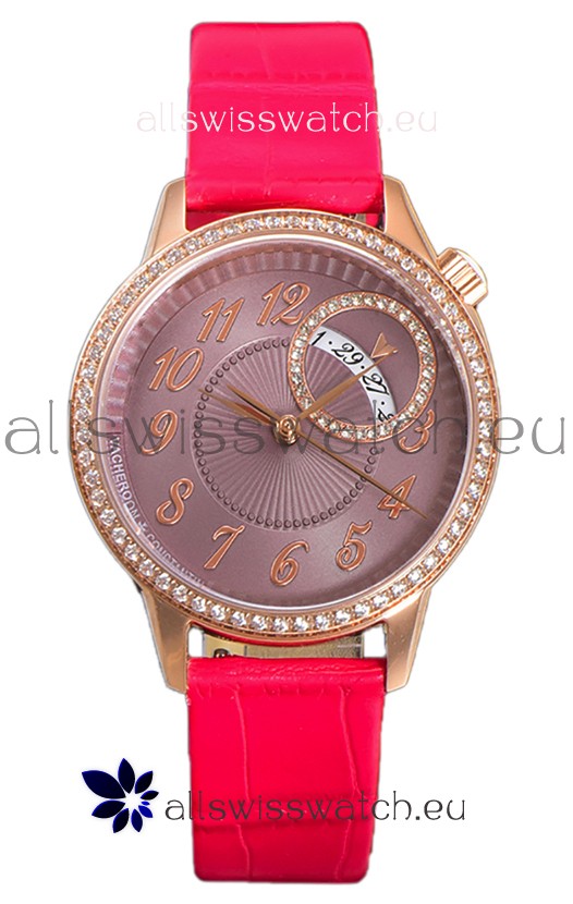 Vacheron Constantin Egerie Muse Rose Gold Casing in Brown Dial Swiss Replica