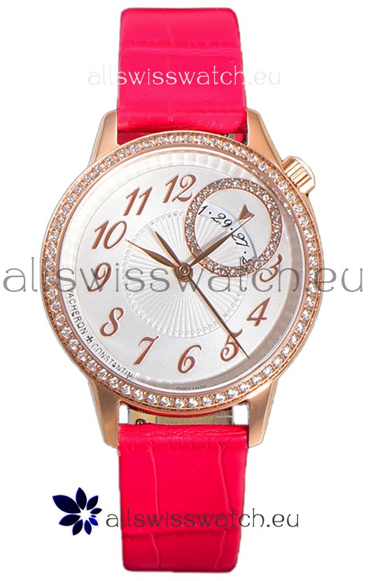 Vacheron Constantin Egerie Muse Rose Gold Casing in White Dial Swiss Replica