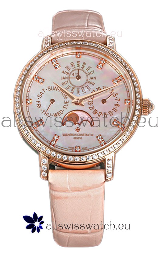 Vacheron Constantin Traditionelle Perpetual Calendar Ultra-Thin Rose Gold Swiss Replica 