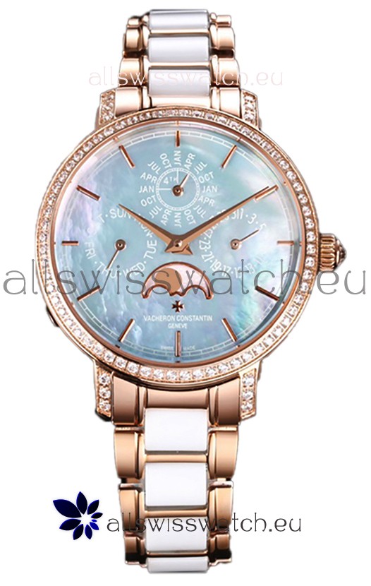 Vacheron Constantin Traditionelle Perpetual Calendar Ultra-Thin Rose Gold Swiss Replica 