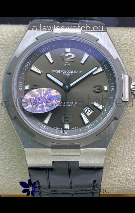 Vacheron Constantin Overseas 1:1 Mirror Swiss Replica Watch in Grey Dial - Leather Strap
