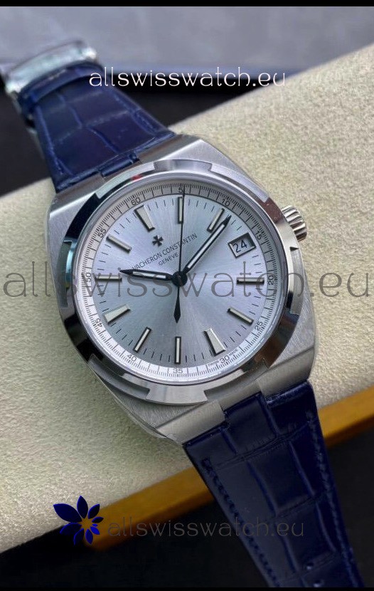 Vacheron Constantin Overseas 1:1 Mirror Swiss Replica Watch in Steel Dial - Leather Strap