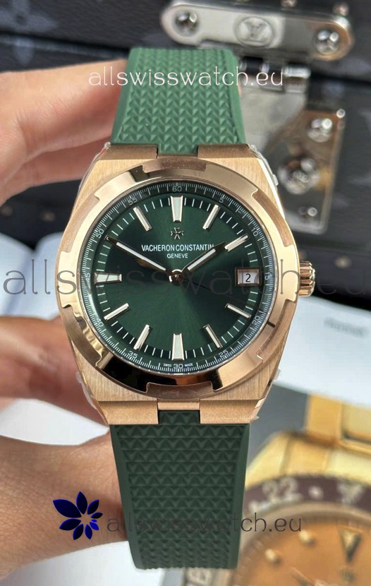Vacheron Constantin Super Clone Overseas Edition Rose Gold Casing Rubber Strap