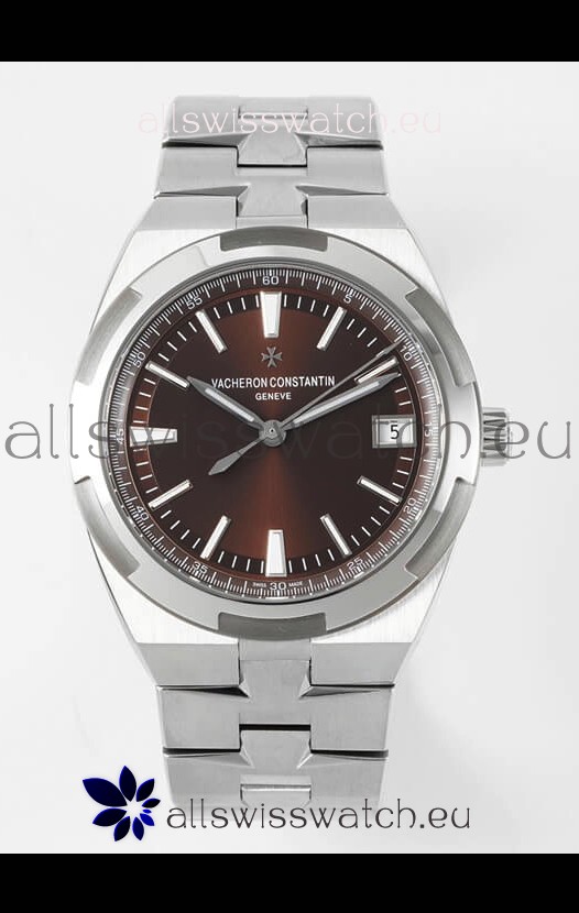 Vacheron Constantin Overseas 1:1 Mirror Swiss Replica Watch in Brown Dial - Steel Strap