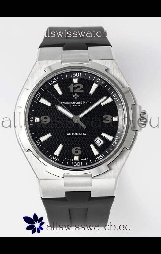 Vacheron Constantin Overseas 1:1 Mirror Swiss Replica Watch in Black Dial - Rubber Strap