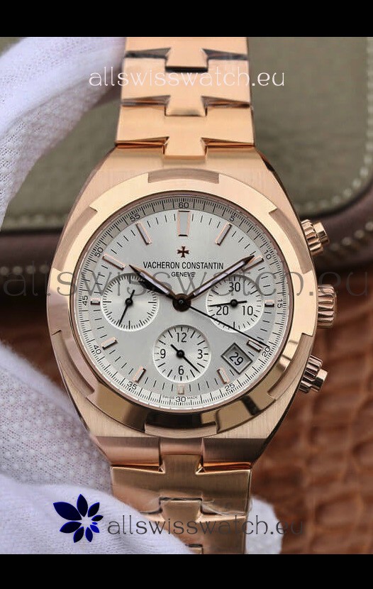 Vacheron Constantin Overseas Chronograph Swiss Replica Watch in Steel Casing Blue Dial