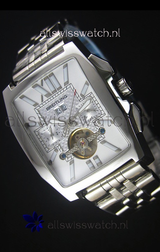 Breitling For Bentley Flying B Japanese Chronograph Watch in White Dial