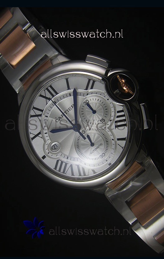Ballon De Cartier Chronograph in Rose Gold Two Tone Case - 1:1 Mirror Replica