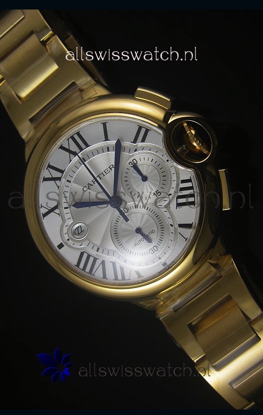 Ballon De Cartier Chronograph in Yellow Gold Case - 1:1 Mirror Replica