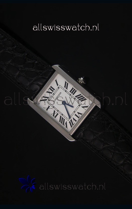 Cartier Tank Solo Swiss Quartz Leather Strap Mid Size 28MM Wide
