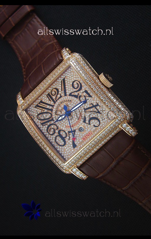 Franck Muller Conquistador King Automatic Swiss Replica Watch in Rose Gold 