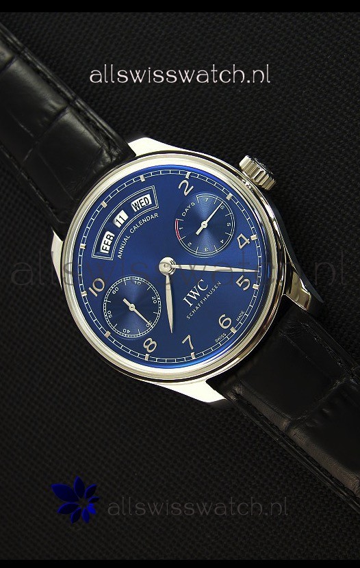 IWC Portugieser Annual Calender Midnight Blue IW503502 1:1 Mirror Replica Watch