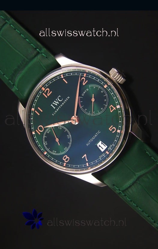 IWC Portugieser Swiss 1:1 Mirror Replica Watch Green Dial Steel Case Watch