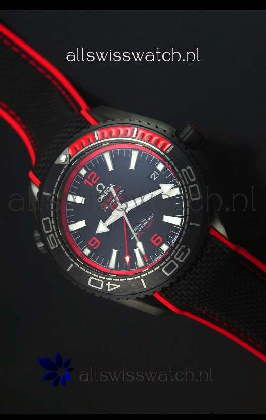 Omega Seamaster Planet Ocean Deep Black Red GMT 1:1 Edition Swiss Replica Watch