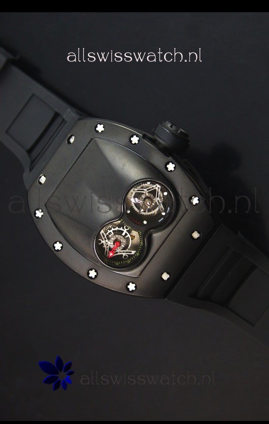 Richard Mille RM053 Tourbillon Pablo Mac Donough Swiss Replica Watch in PVD Case Black Strap