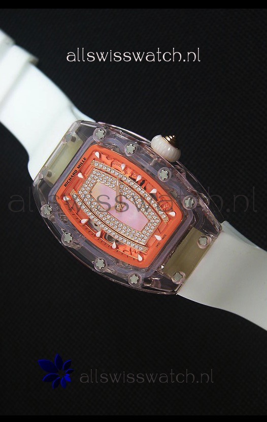 Richard Mille RM07-02 Sapphir Ladies Swiss Replica Watch in Pink Pearl Dial 
