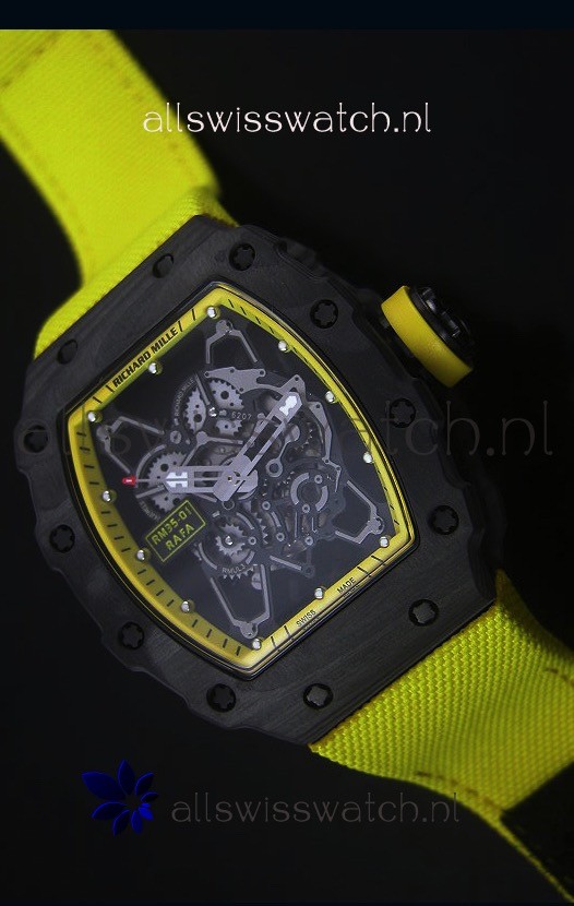 Richard Mille RM35-01 Rafael Nadal Edition Swiss Replica Watch Yellow Nylon Strap