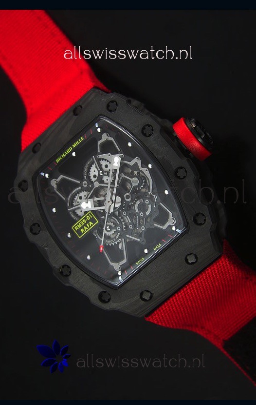 Richard Mille RM35-01 Rafael Nadal Edition Swiss Replica Watch Red Nylon Strap