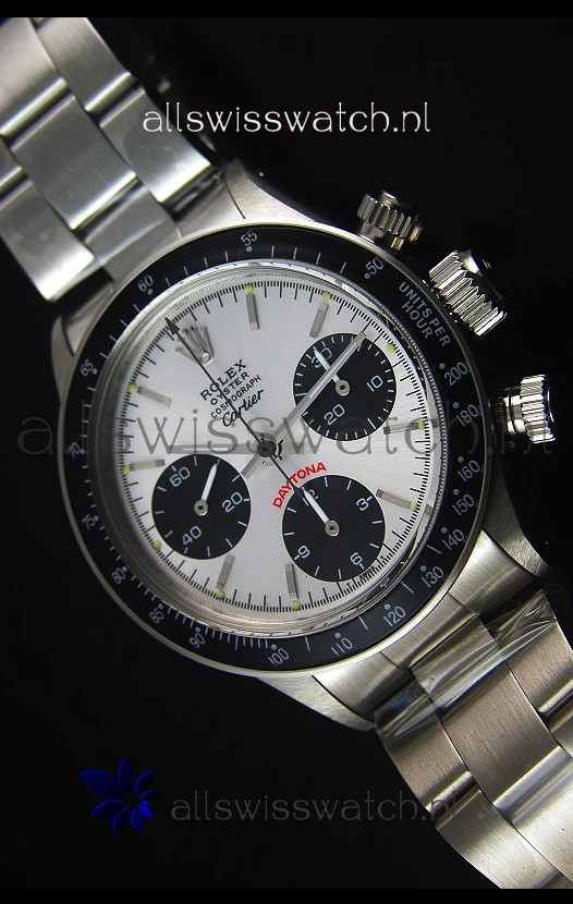 Rolex Daytona Vintage 6263 for CARTIER Edition Swiss Replica Watch with Black Bezel