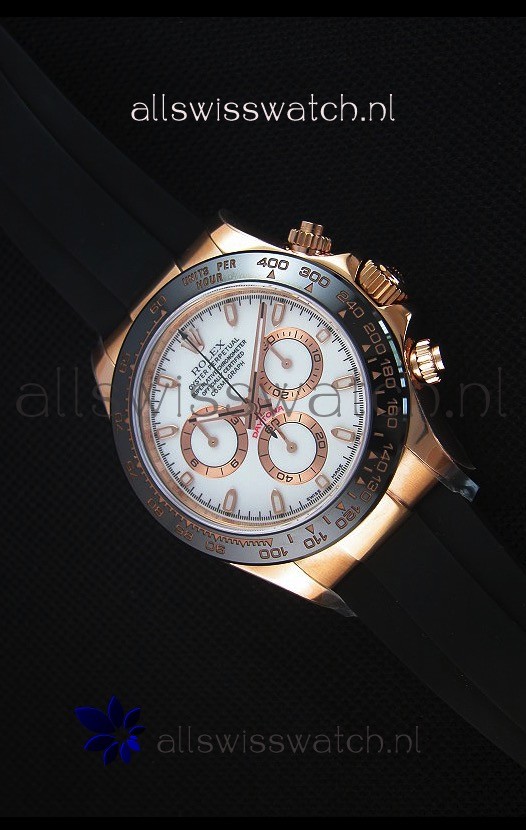 Rolex Daytona 116515 Everose 1:1 Mirror Replica White Dial Watch 