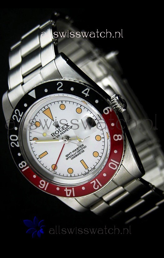 Rolex GMT Master Vintage Edition Swiss Replica Watch in White Dial 
