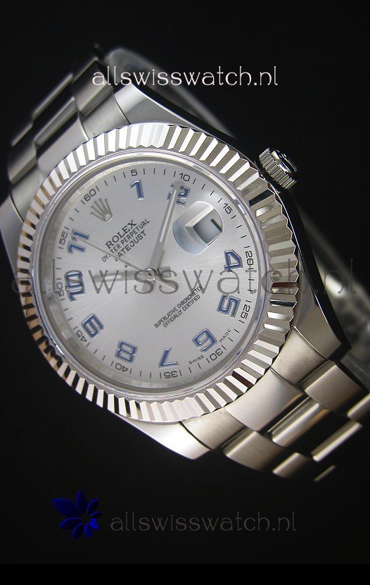 Rolex Datejust II 41MM with Cal.3136 Movement Swiss Replica Watch in Arabic Numerals