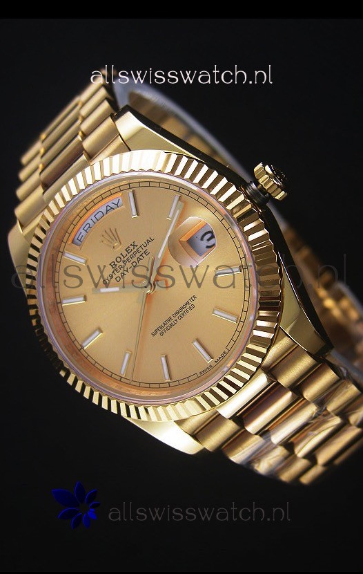 Rolex Day-Date Yellow Gold Replica Watch 40MM 2836-2 Swiss Movement