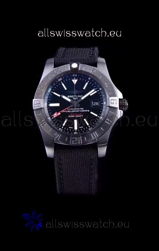 Breitling Avenger II BlackSteel GMT Swiss Replica Watch 1:1 Ultimate Swiss Replica Watch