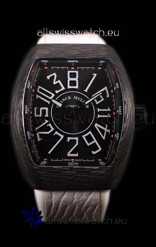 Franck Muller Vanguard Carbon Casing Black Indexes Swiss Watch