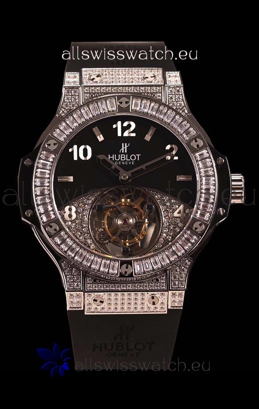 Hublot Tourbillon Solo Bang Sapphires Stainless Steel Swiss Watch