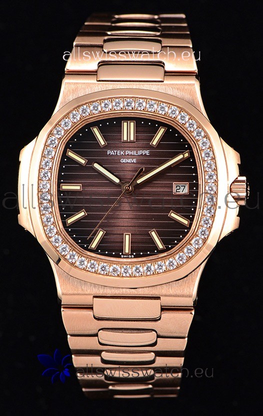 Patek Philippe Nautilus 5711/1R 1:1 Mirror Watch Rounded Diamonds Bezel