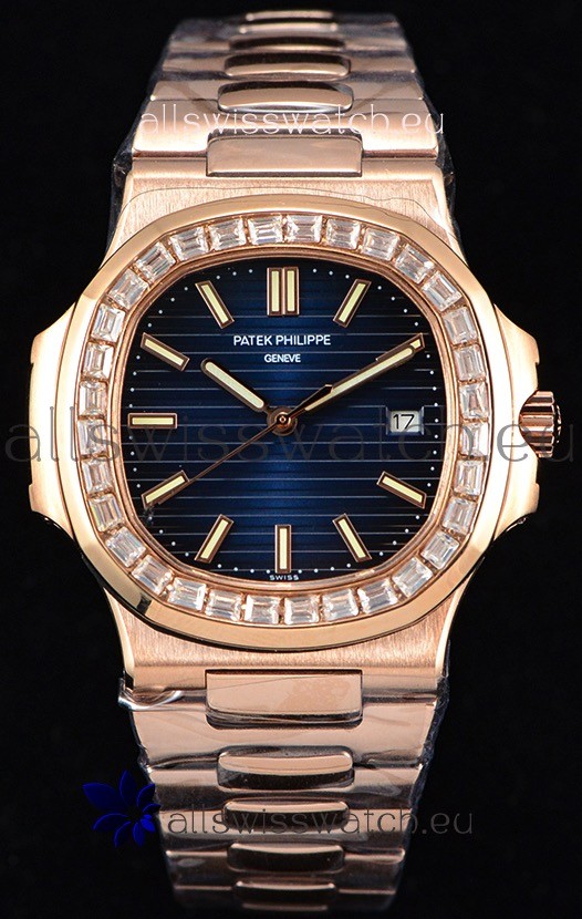 Patek Philippe Nautilus 5711/1R 1:1 Mirror Watch - Baguette Diamonds Bezel