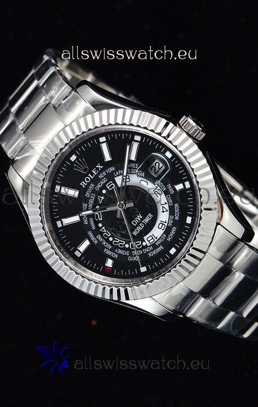 Rolex SkyDweller Swiss Watch in Steel Case - DIW Edition Black Dial 