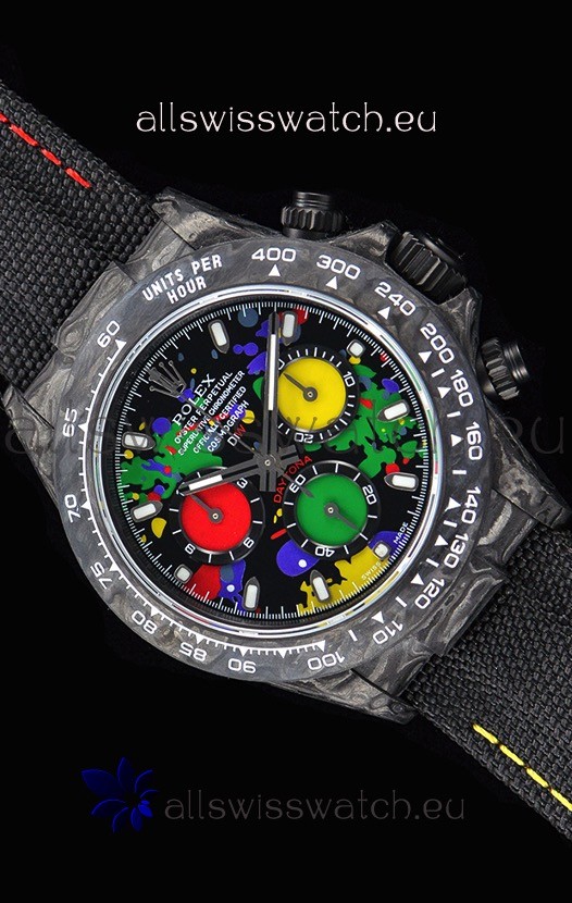 Rolex Daytona DiW Forged Cabon Casing 1:1 Mirror Replica Multicolored Dial