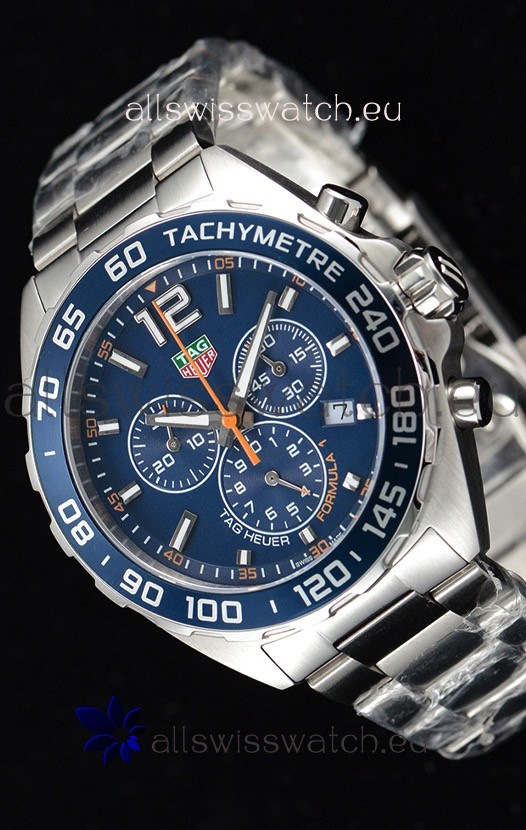 Tag Heuer Formula 1 Chronograph Swiss Quartz Replica Watch Blue Dial 