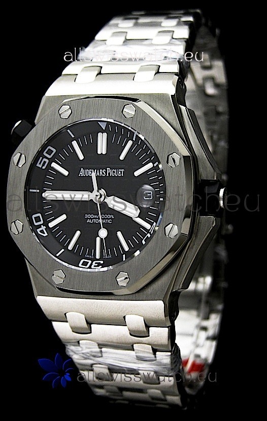 Audemars Piguet Royal Oak Scuba Swiss Watch in Black Dial
