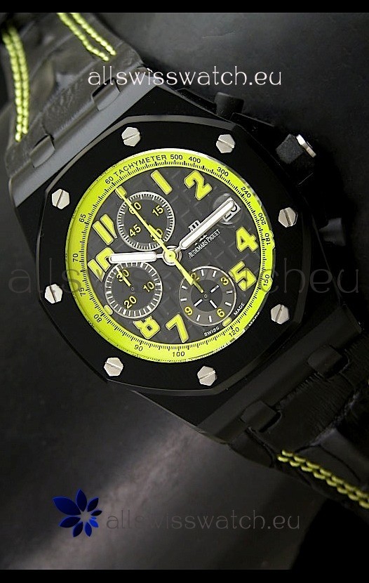 Audemars Piguet Royal Oak Offshore Bumble Bee Edition Watch - Secs hands at 12 O Clock