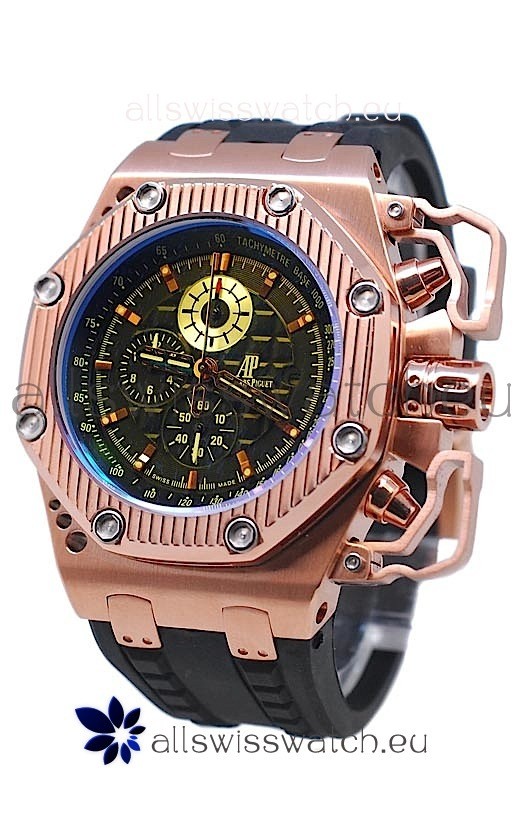 Audemars Piguet Royal Oak Offshore Limited Edition Survivor Rose Gold Watch in Black Dial