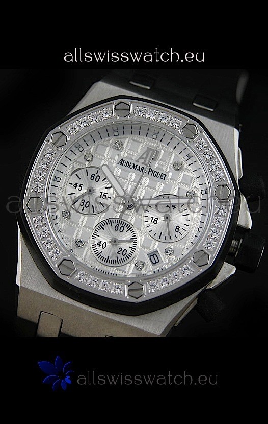 Audemars Piguet Royal Oak Offshore Lady Alinghi Swiss Watch in White Checkered Dial