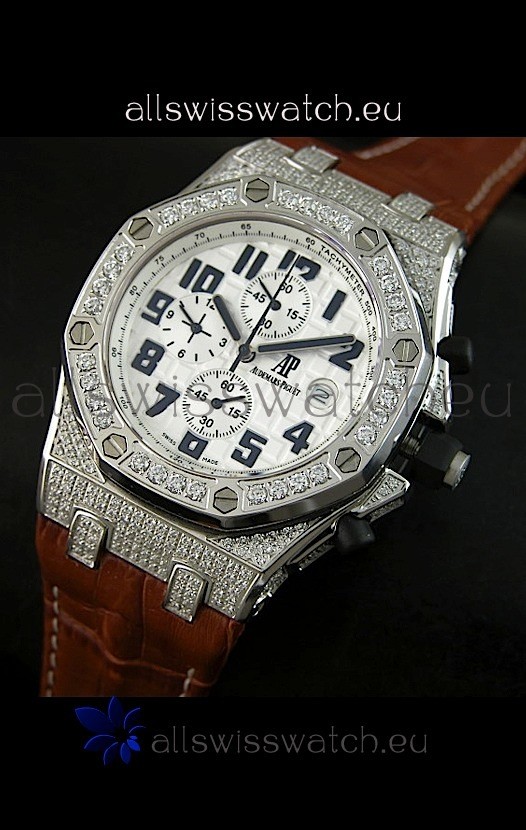 Audemars Piguet Royal Oak Offshore Quartz Watch with Diamonds Bezel