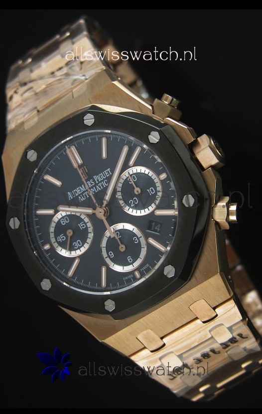 Audemars Piguet Royal Oak Rose Gold in Blue Ceramic Dial - 1:1 Mirror Replica