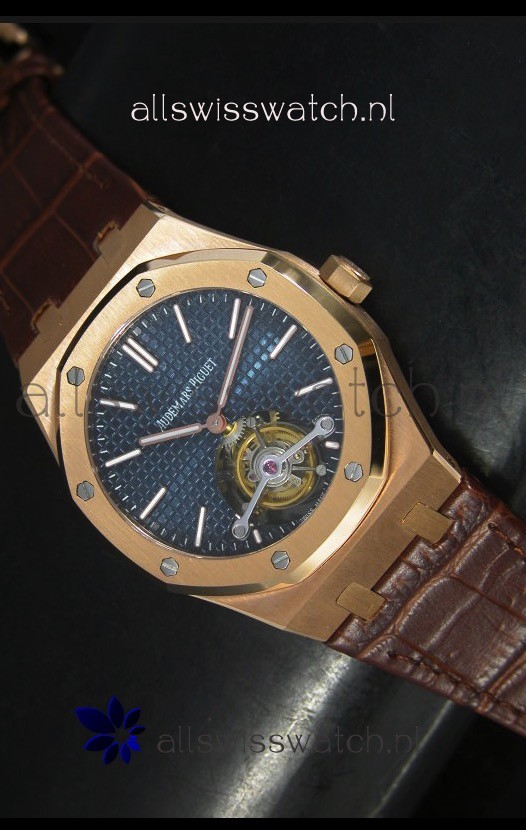 Audemars Piguet Royal Oak Swiss Tourbillon Watch in Pink Gold Case 
