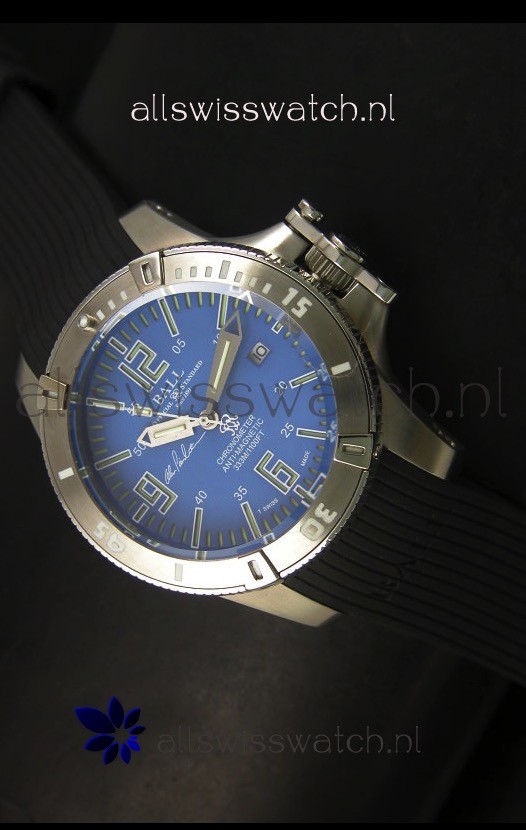 Ball Hydrocarbon Spacemaster Automatic Rubber Strap in Blue Dial - Original Citizen Movement 